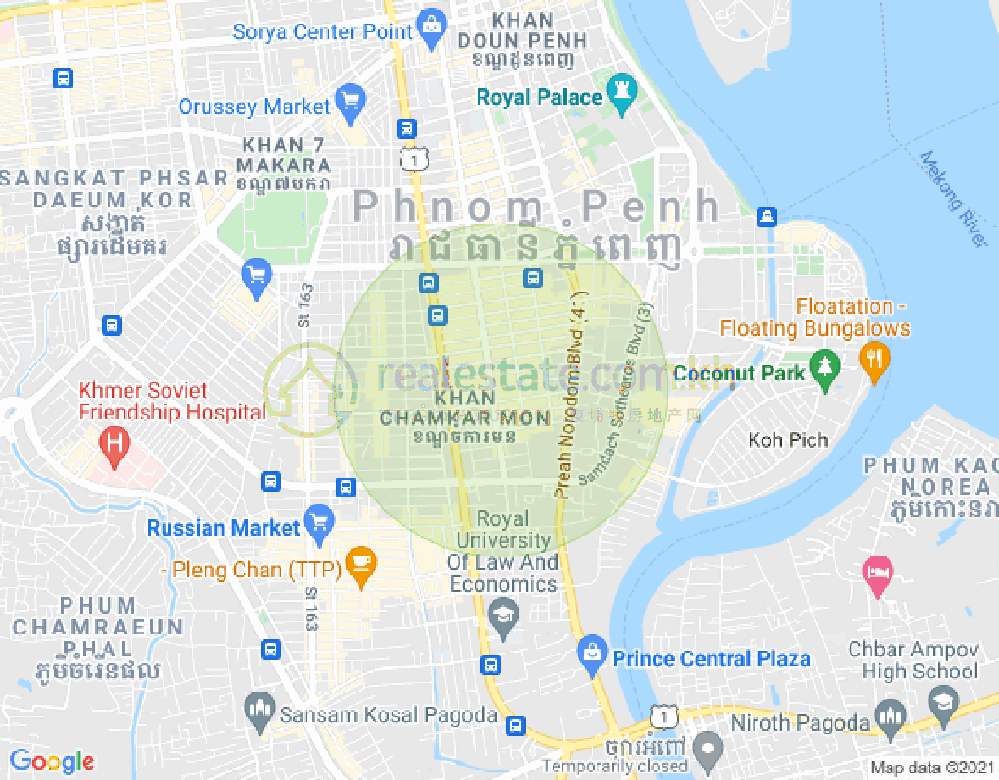 Map of BKK 1, Boeng Keng Kang, Phnom Penh