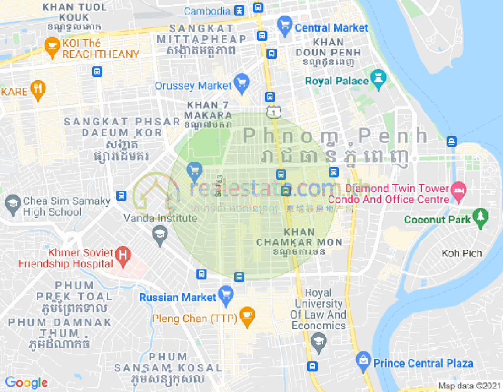 Mapa: BKK 2, Boeng Keng Kang, Phnom Penh