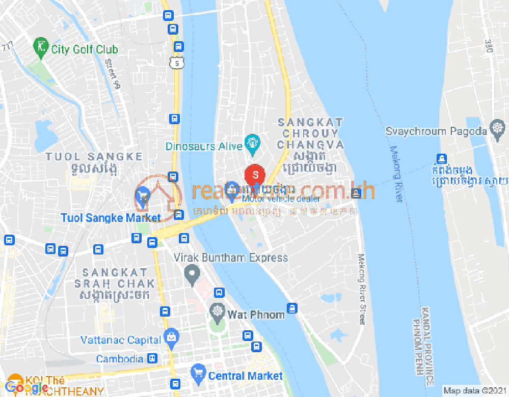 Carte de Bak Kaeng, Chroy Changvar, Phnom Penh