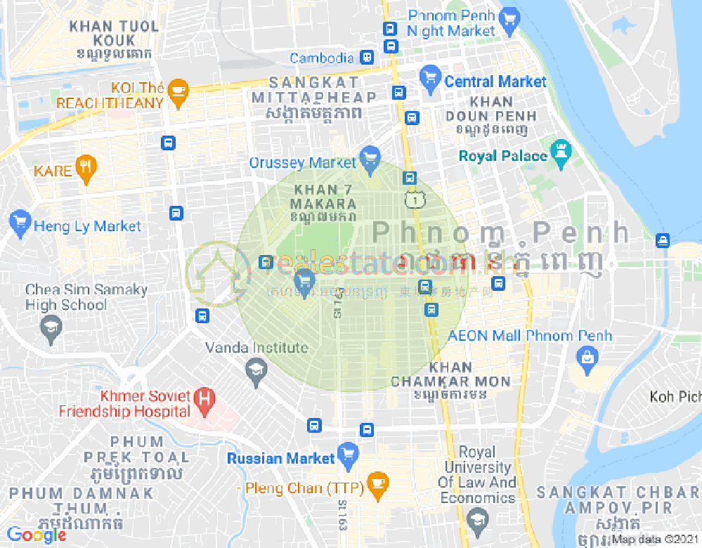 Mapa: Olympic, Boeng Keng Kang, Phnom Penh