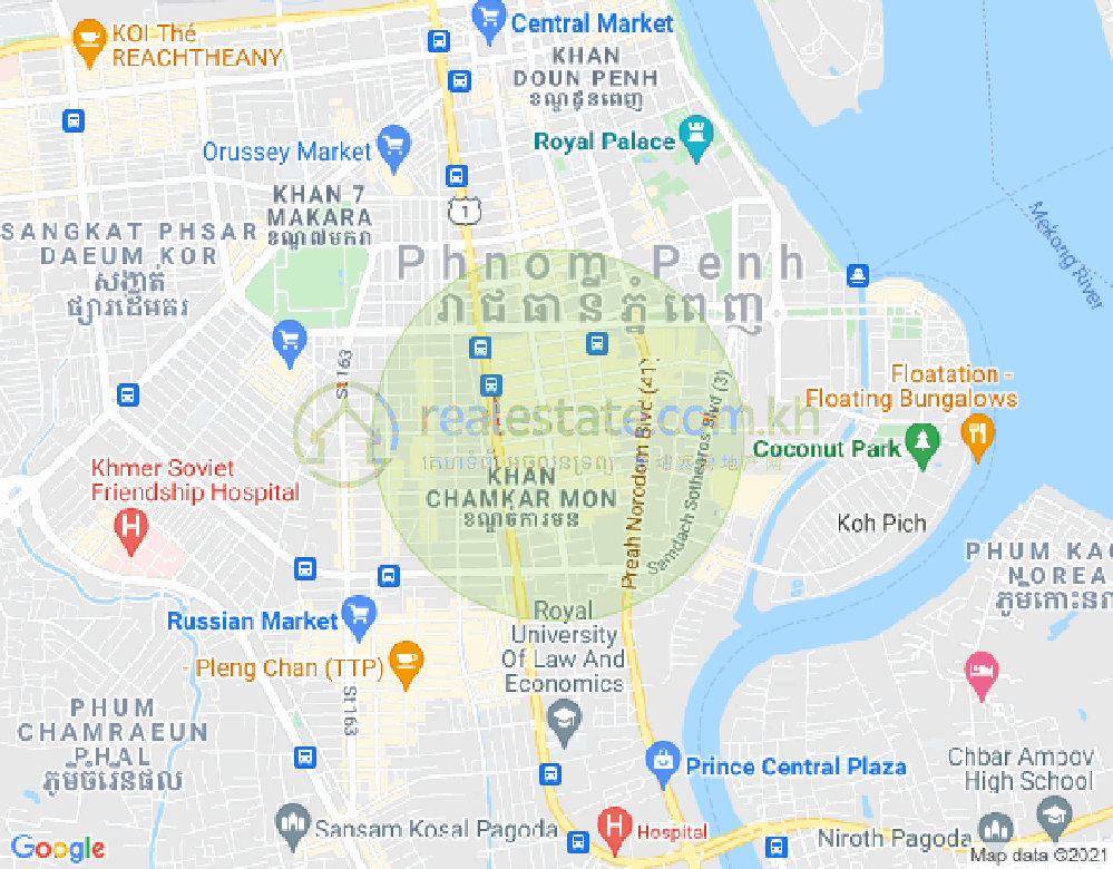BKK 1, ボンケンコン, プノンペンの地図
