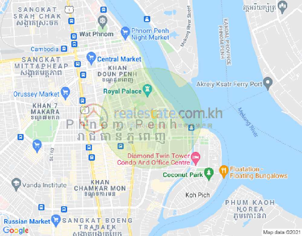 Carte de Chakto Mukh, Daun Penh, Phnom Penh