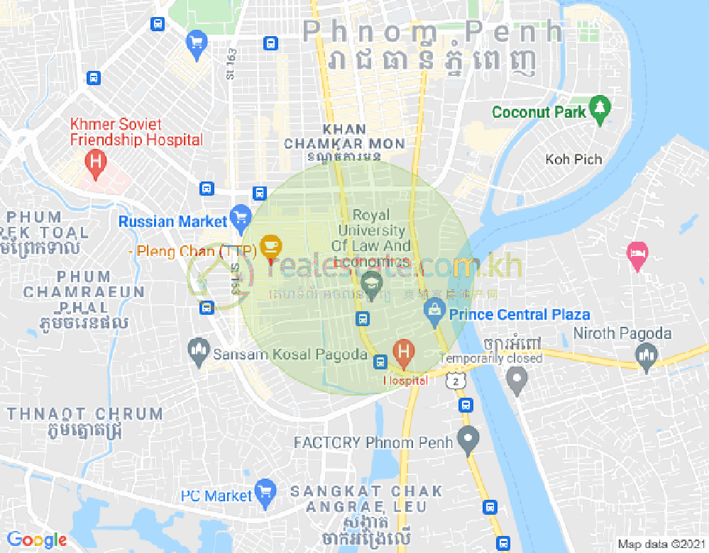 Mapa: Boeung Trabek, Chamkarmon, Phnom Penh