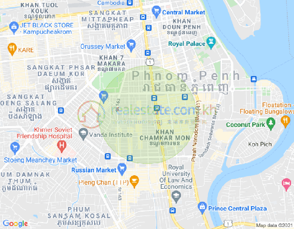 Mapa: BKK 2, Boeng Keng Kang, Phnom Penh