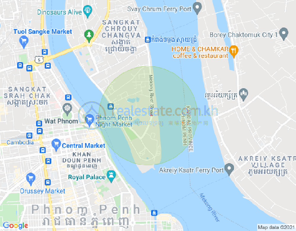 Rd Wat Prachum Sako, 수정화구, 프놈펜 지도