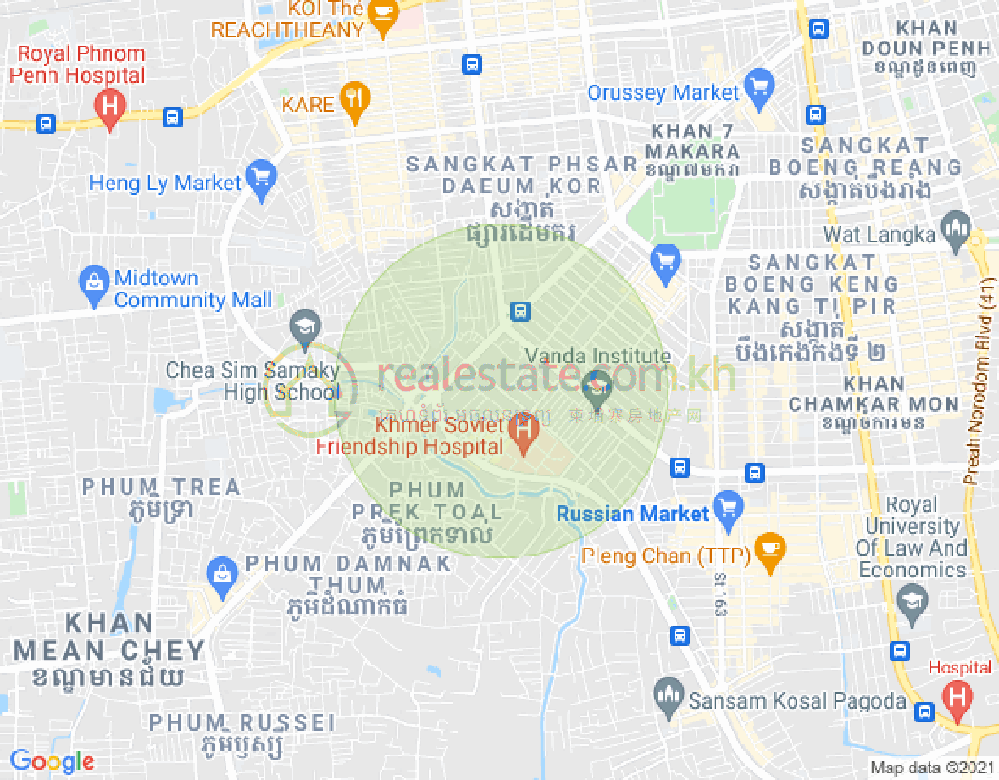 Map of Toul Svay Prey 1, Boeng Keng Kang, Phnom Penh