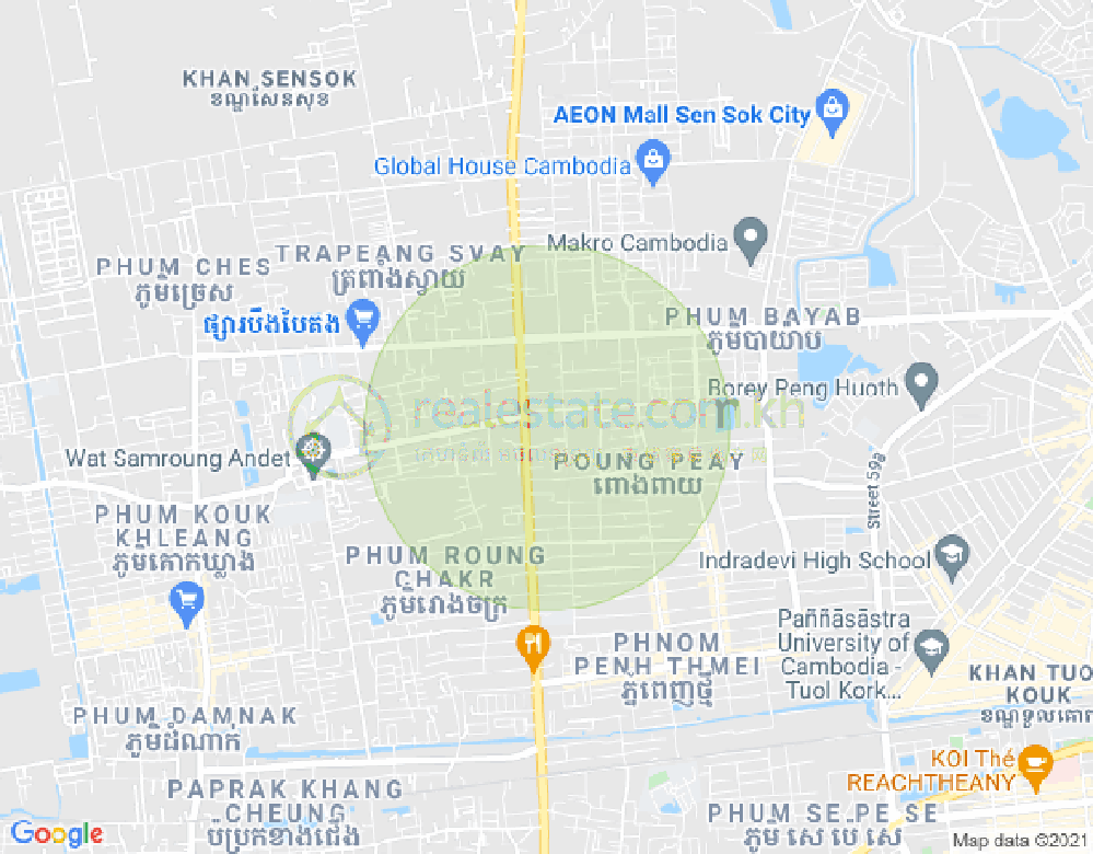 Mapa: 1928, Phnom Penh Thmey, Sen Sok, Phnom Penh