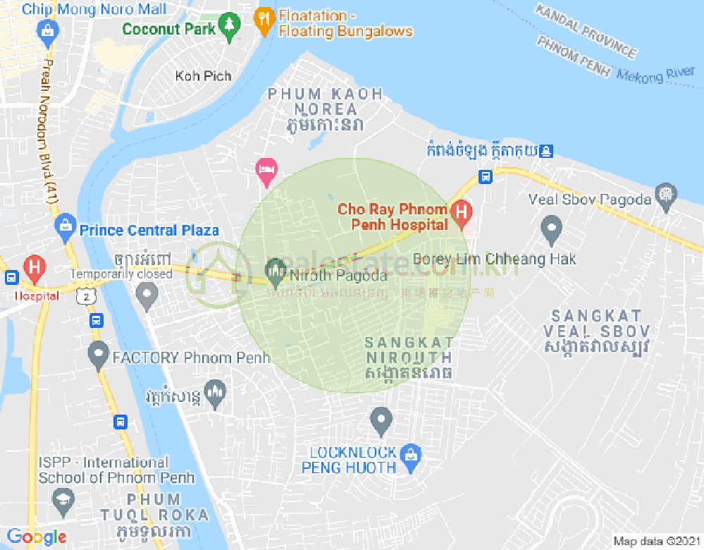 Map of Nirouth, Chbar Ampov, Phnom Penh