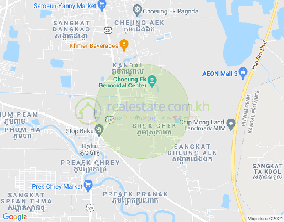 Mapa: Prey Sa, Dangkao, Phnom Penh