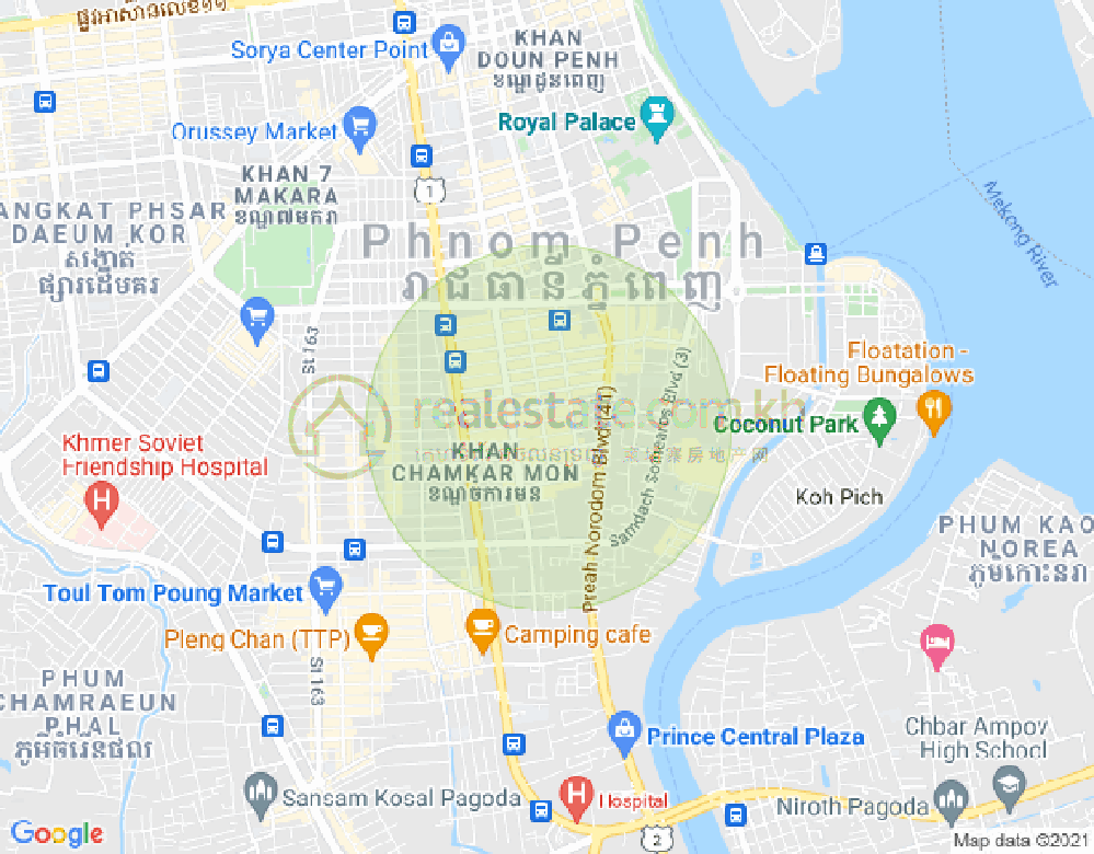Map of BKK 1, Boeng Keng Kang, Phnom Penh