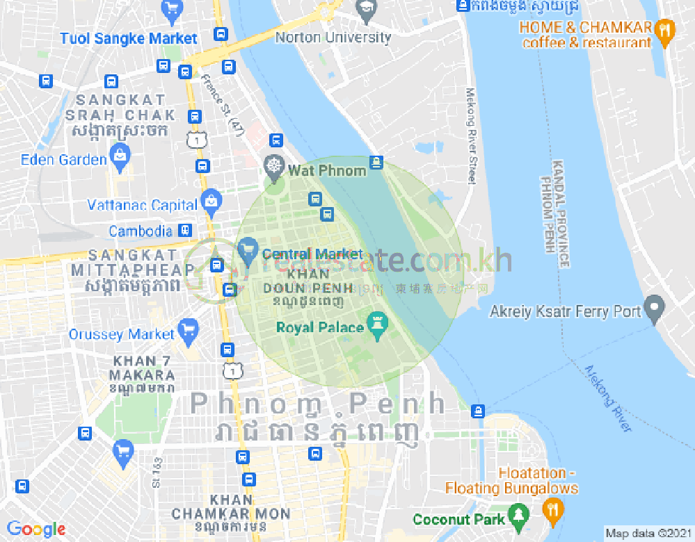 Mapa: Chakto Mukh, Daun Penh, Phnom Penh