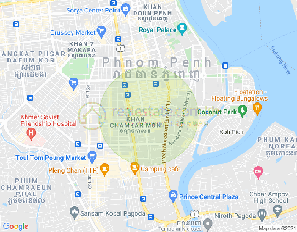 Mapa: BKK 1, Boeng Keng Kang, Phnom Penh