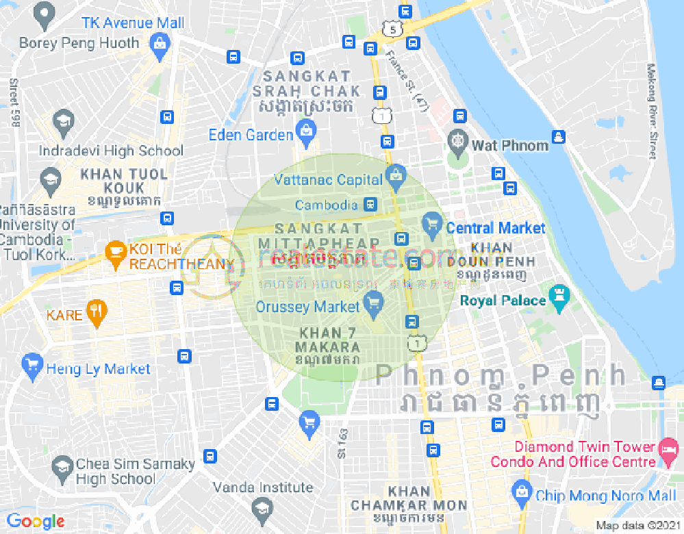 Mapa: Ou Ruessei 3, 7 Makara, Phnom Penh