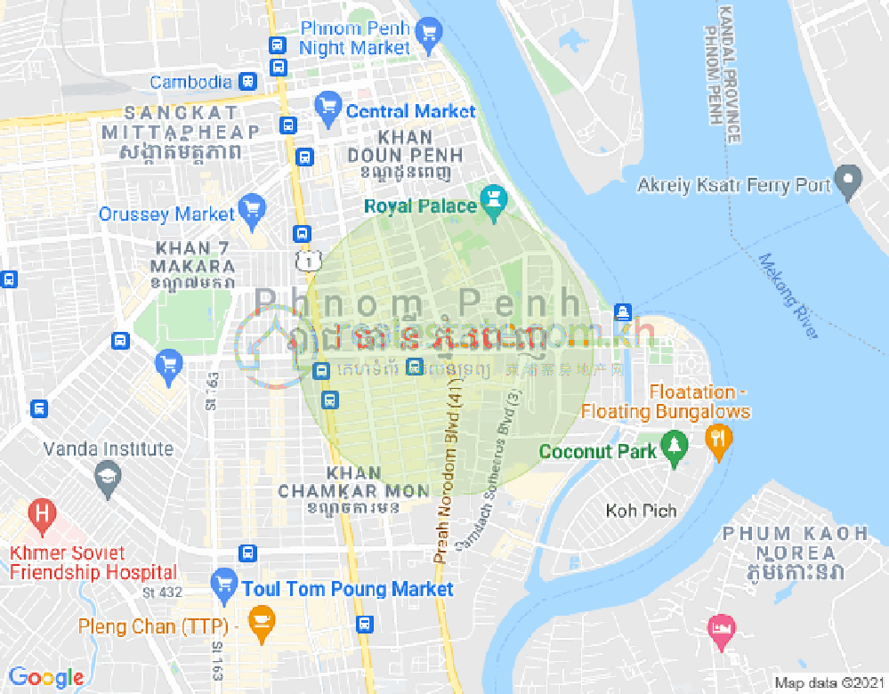 Properties Dabest, 四臂湾分区, 隆边区, 金边地图