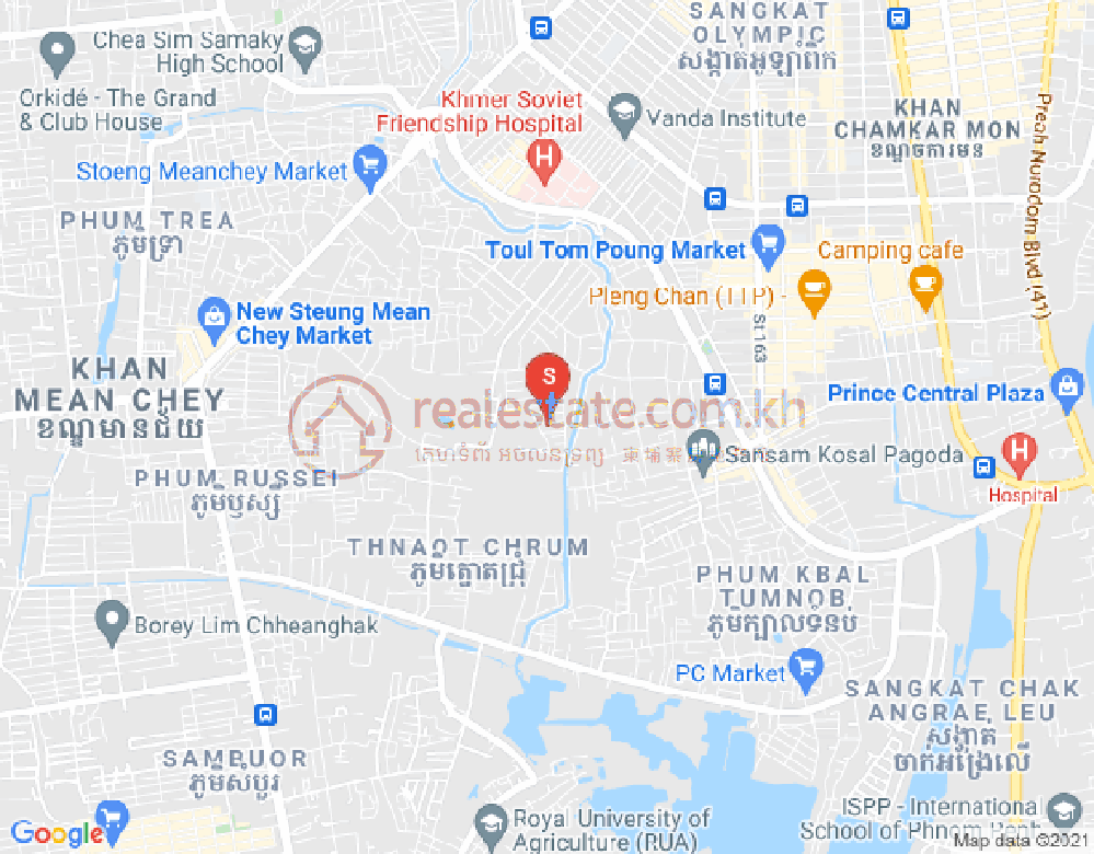 Boeung Tumpun分区, 棉芷区, 金边地图