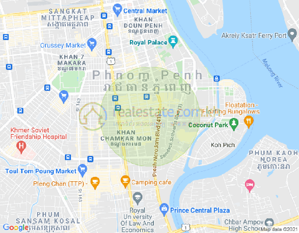 Map of BKK 1, Boeng Keng Kang, Phnom Penh