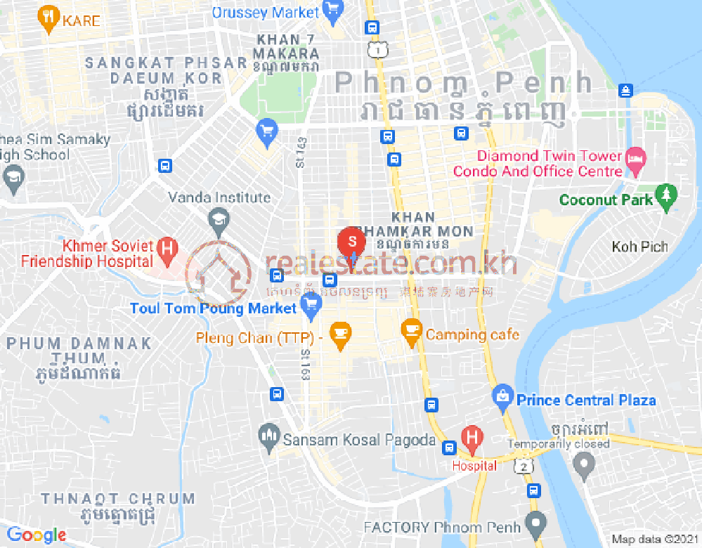 万景岗3分区（BKK3), 波哥堪, 金边地图