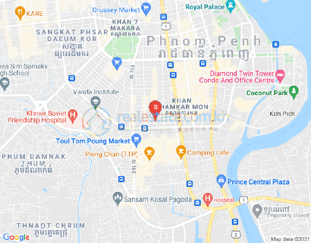 万景岗3分区（BKK3), 波哥堪, 金边地图