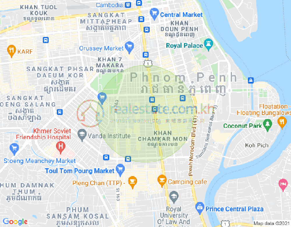 Mapa: BKK 2, Boeng Keng Kang, Phnom Penh