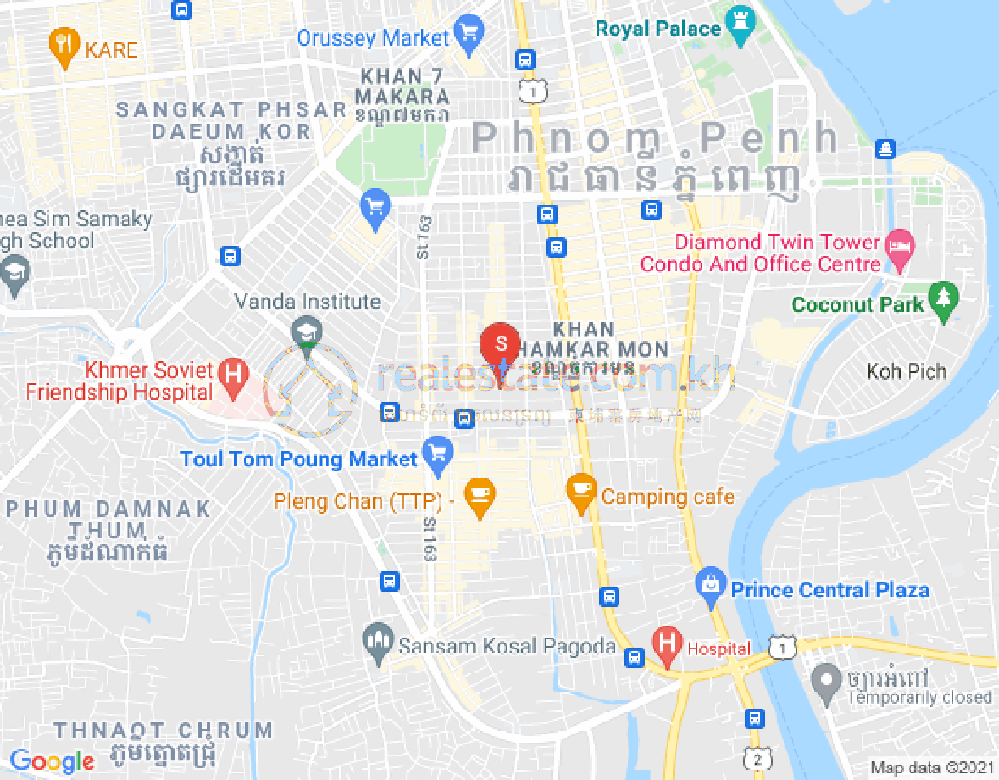 Mapa: BKK 3, Boeng Keng Kang, Phnom Penh