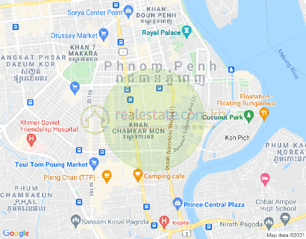 302, BKK 1, ボンケンコン, プノンペンの地図