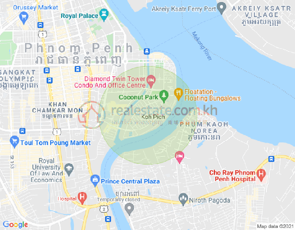 Map of Vithey Kohpich Morha, Tonle Bassac, Chamkarmon, Phnom Penh