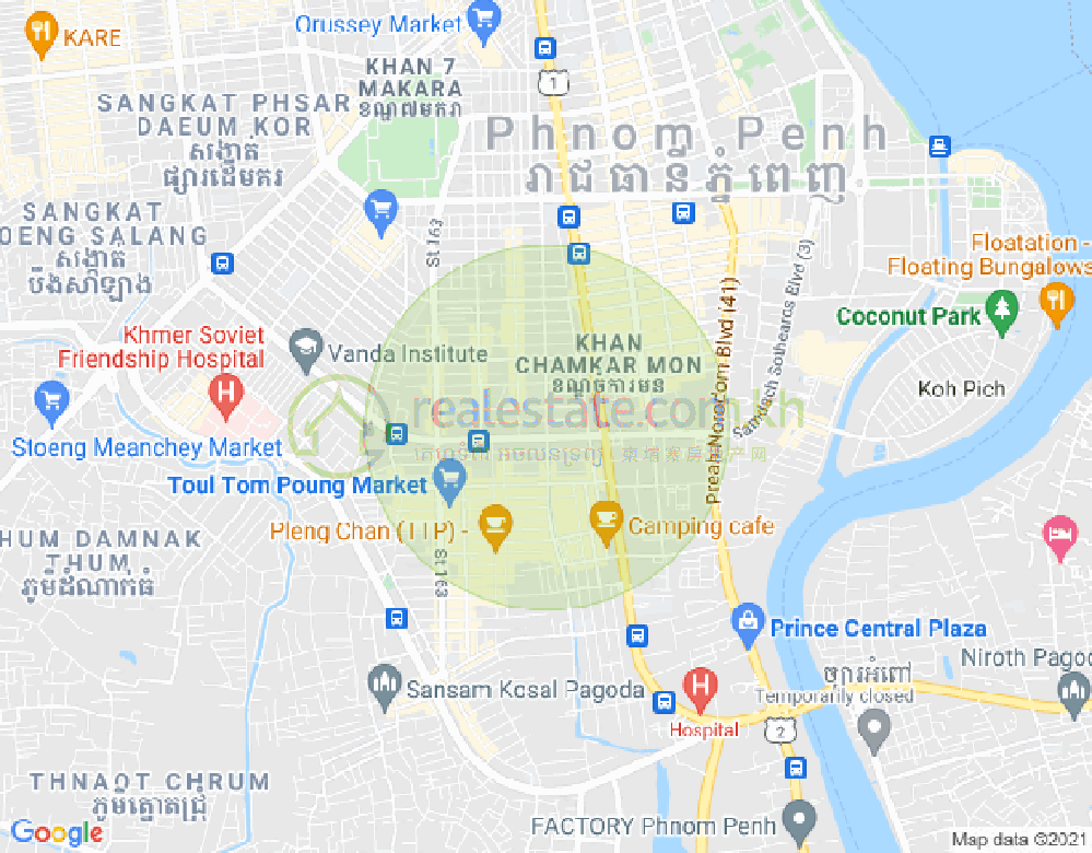396, 万景岗3分区（BKK3), 波哥堪, 金边地图
