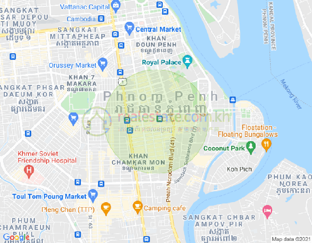 282, BKK 1, ボンケンコン, プノンペンの地図
