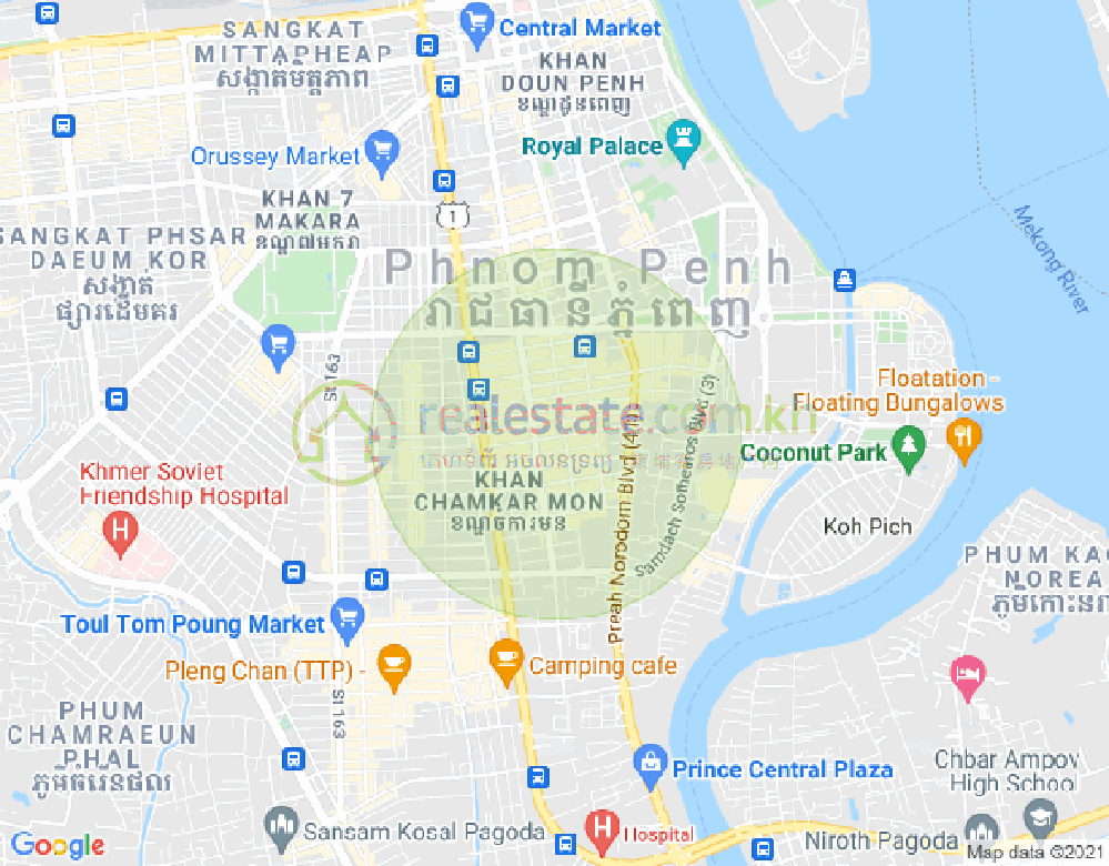 Mapa: BKK 1, Boeng Keng Kang, Phnom Penh