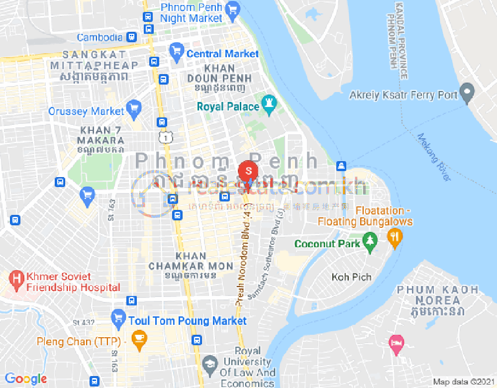 Carte de Chakto Mukh, Daun Penh, Phnom Penh