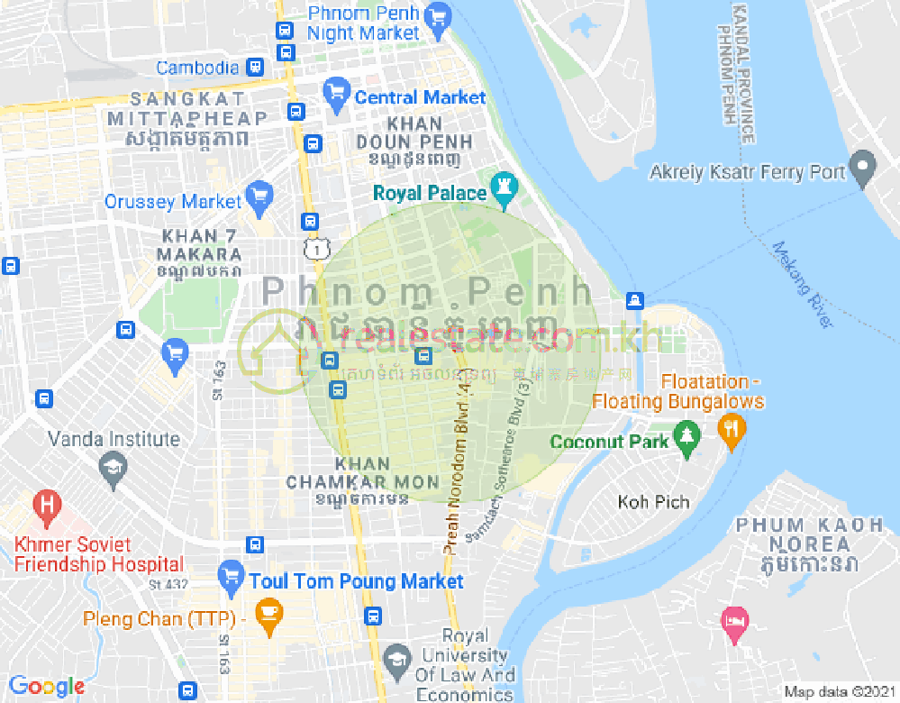 チャクトムク, ドーンペン, プノンペンの地図