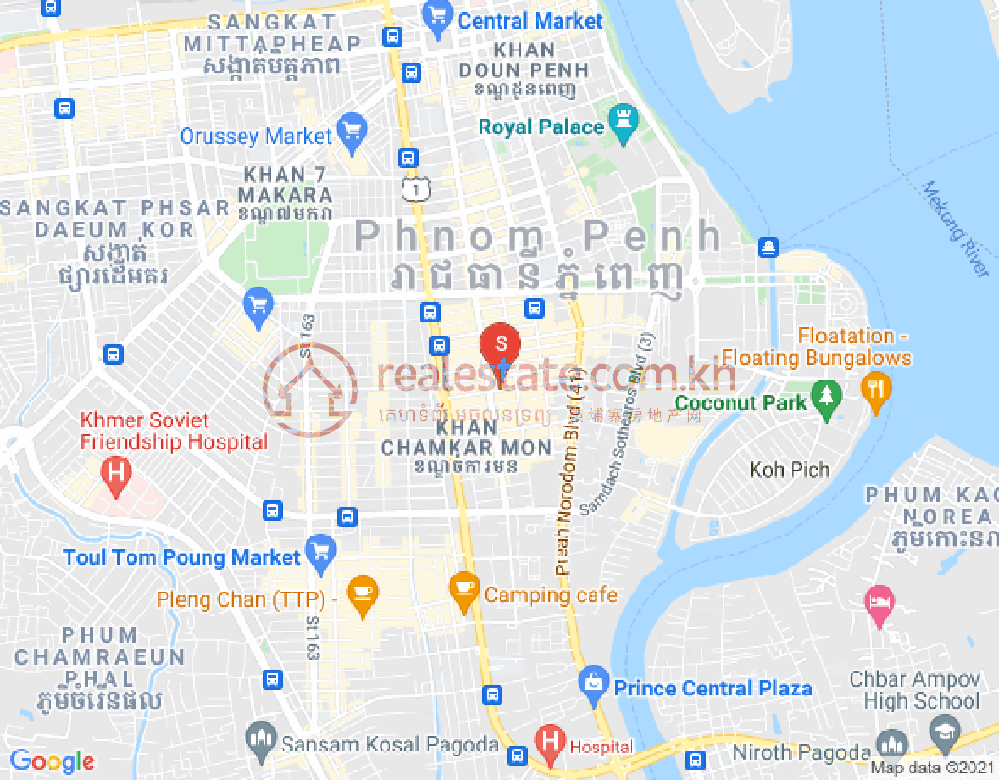 万景岗1分区（BKK1), 波哥堪, 金边地图