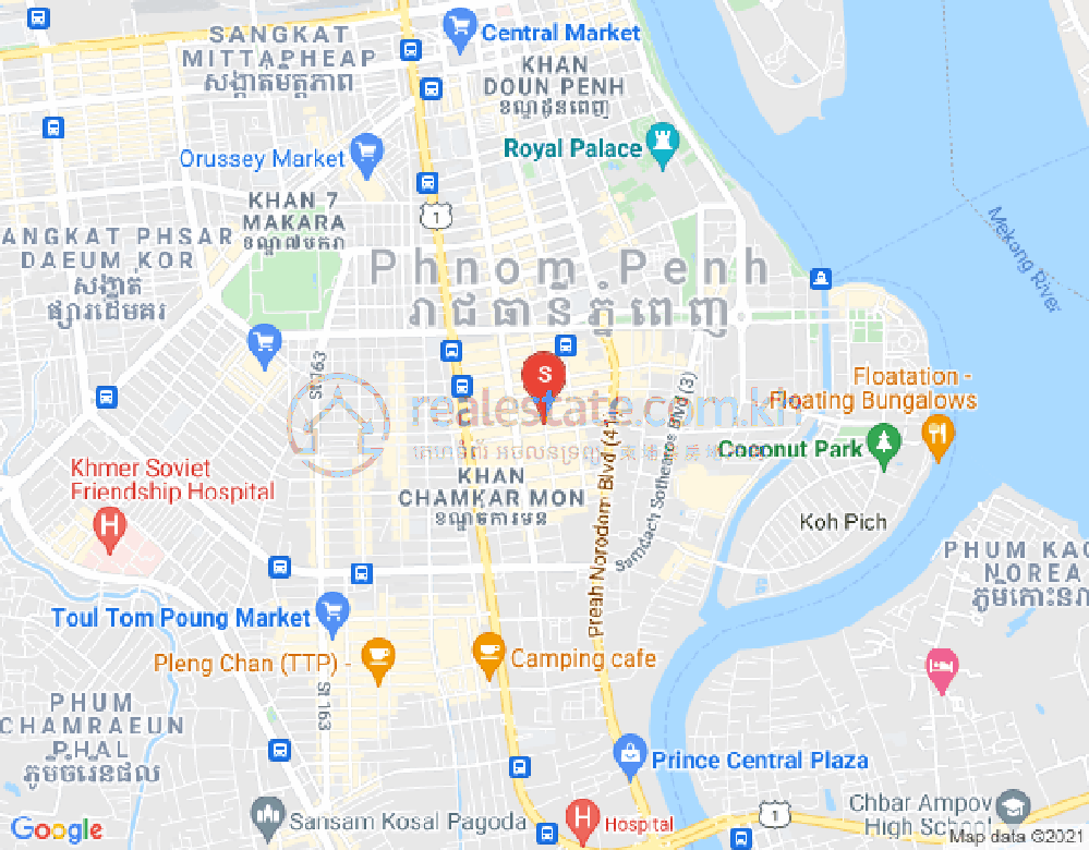 万景岗1分区（BKK1), 波哥堪, 金边地图