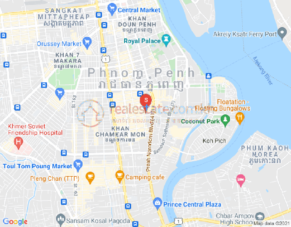 BKK 1, ボンケンコン, プノンペンの地図