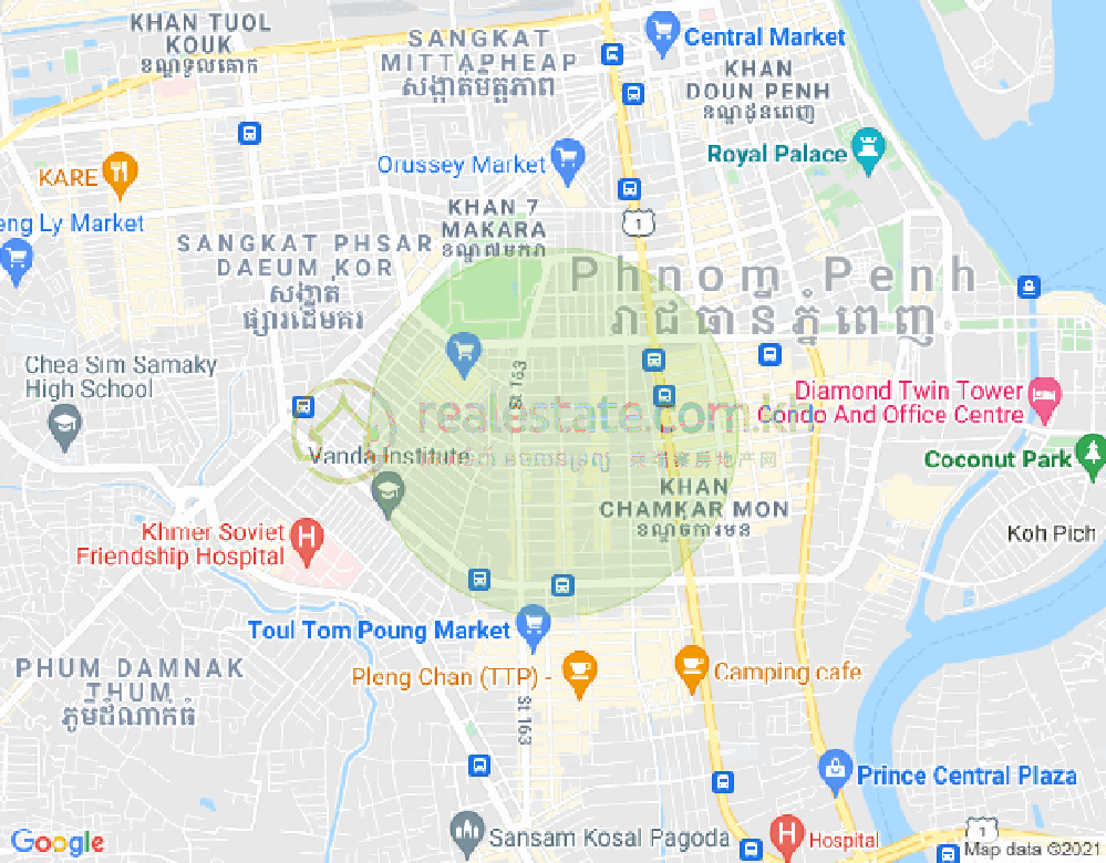 Mapa: BKK 2, Boeng Keng Kang, Phnom Penh