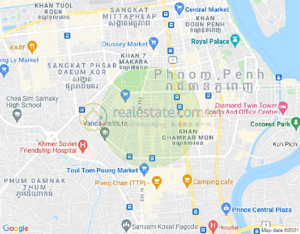 Mapa: BKK 2, Boeng Keng Kang, Phnom Penh