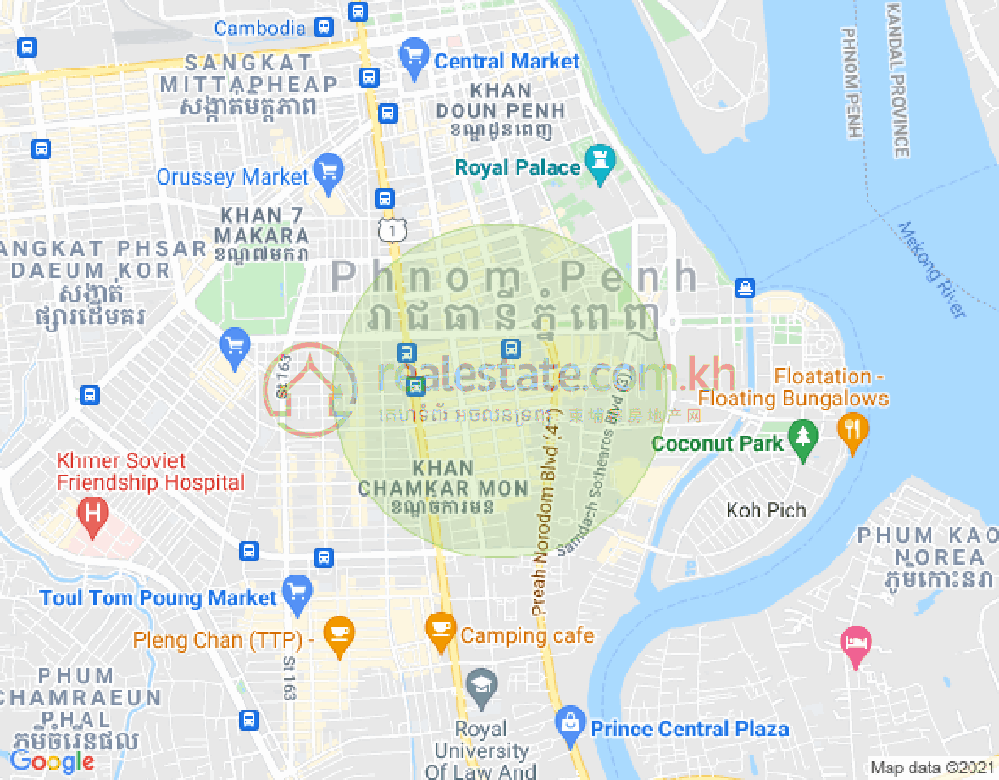 St.302, BKK 1, ボンケンコン, プノンペンの地図