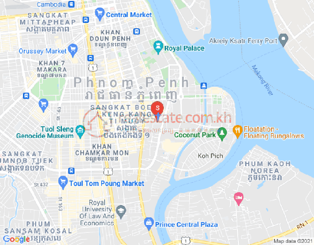 Carte de Tonle Bassac, Chamkarmon, Phnom Penh