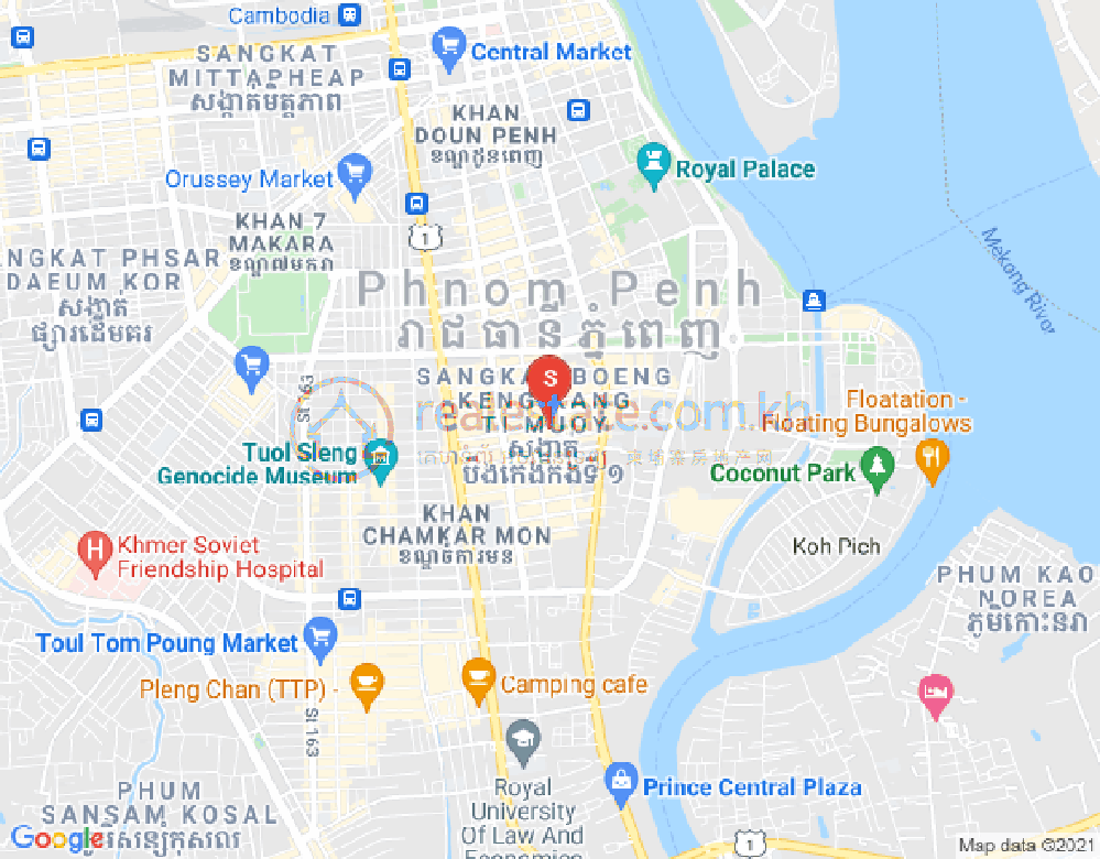 万景岗2分区（BKK2), 波哥堪, 金边地图