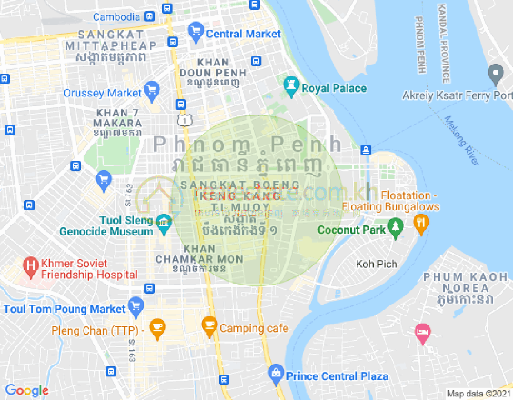 St.302, BKK 1, ボンケンコン, プノンペンの地図