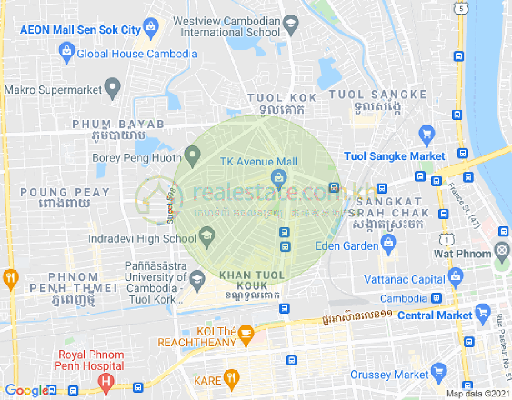 万谷湖1分区, 堆谷区, 金边地图