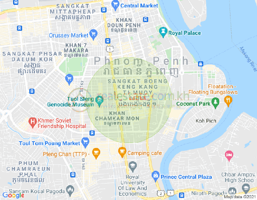 BKK 1, ボンケンコン, プノンペンの地図