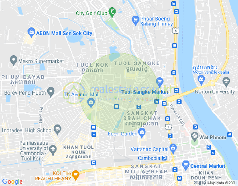 万谷湖1分区, 堆谷区, 金边地图