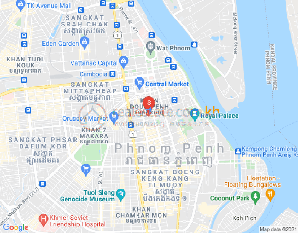 新街市1分区, 隆边区, 金边地图