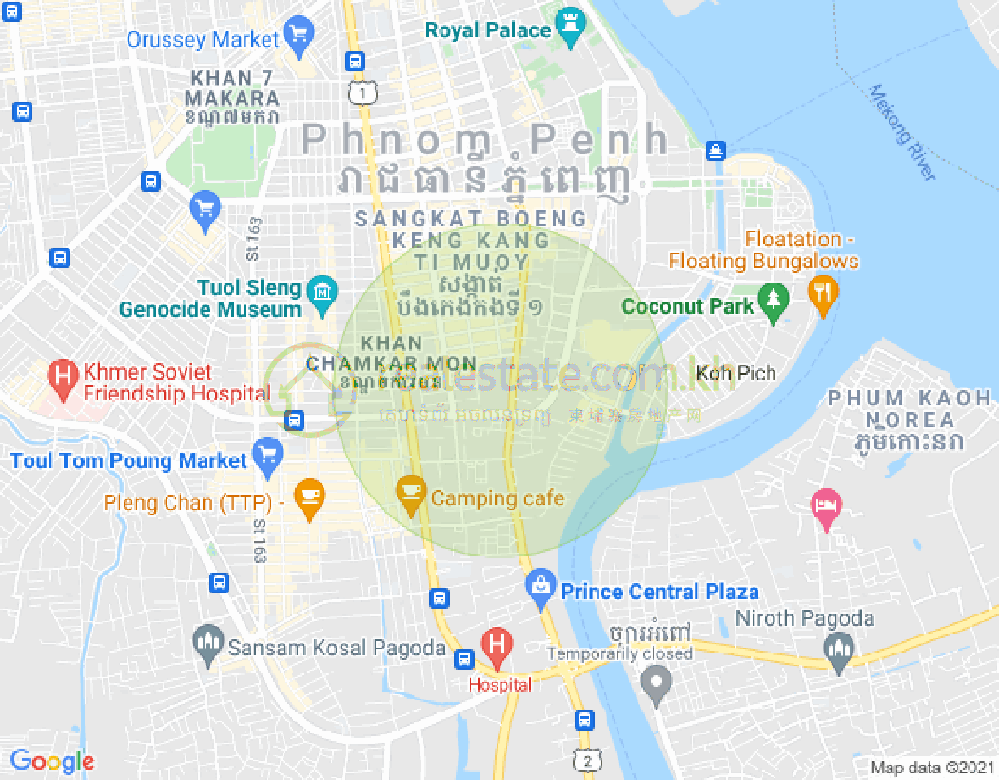 Map of 389, Tonle Bassac, Chamkarmon, Phnom Penh