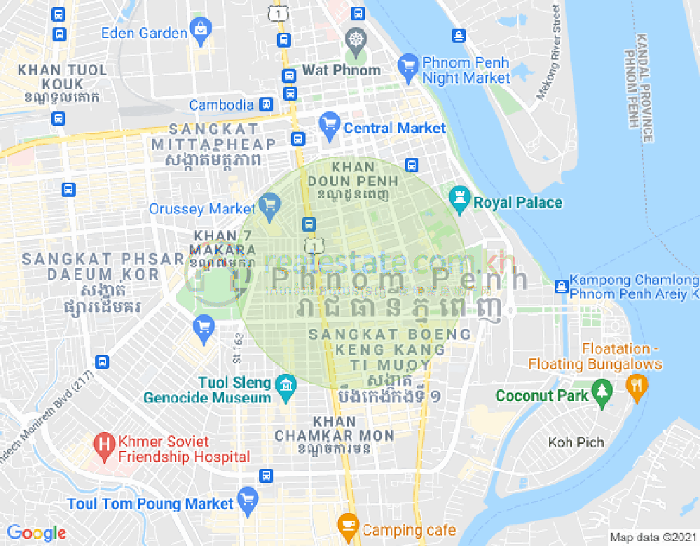 チャクトムク, ドーンペン, プノンペンの地図
