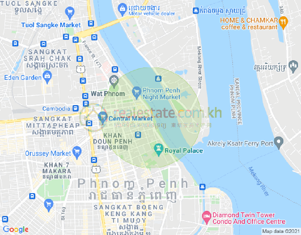 Карта Чакто Мукх, Доун Пень, Пномпень