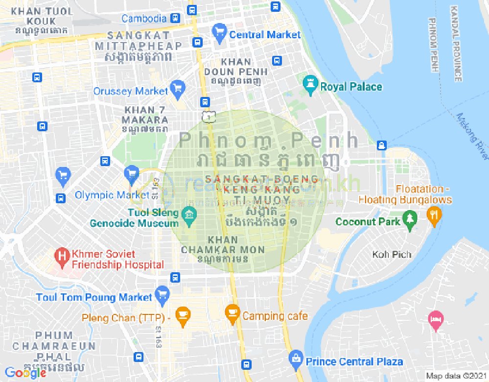 Map of BKK 1, Boeng Keng Kang, Phnom Penh