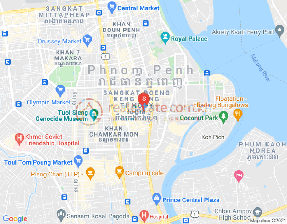 万景岗1分区（BKK1), 波哥堪, 金边地图