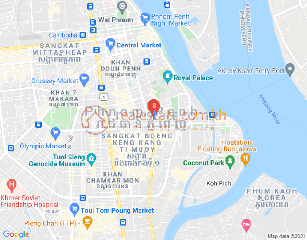 Carte de Chakto Mukh, Daun Penh, Phnom Penh